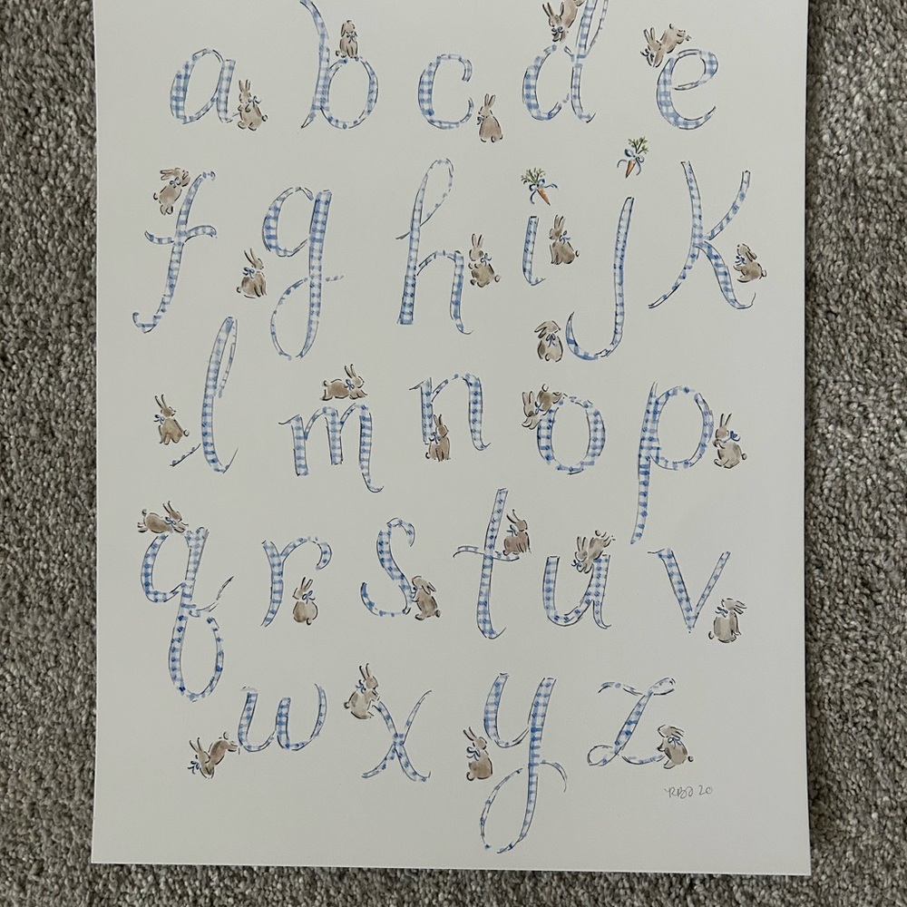 Riley Sheehey Alphabet Bunny Print